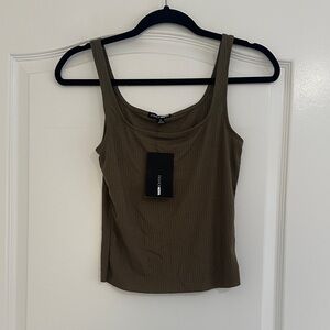 Fashion Nova Khaki Ribbed Camisole